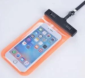 Водонепроницаемый чехол для iPhone 6 6s plus, водонепроницаемые сумки для дайвинга, чехлы для мобильных телефонов на открытом воздухе, подводная сумка для телефона с ремешком на шею - Цвет: orange