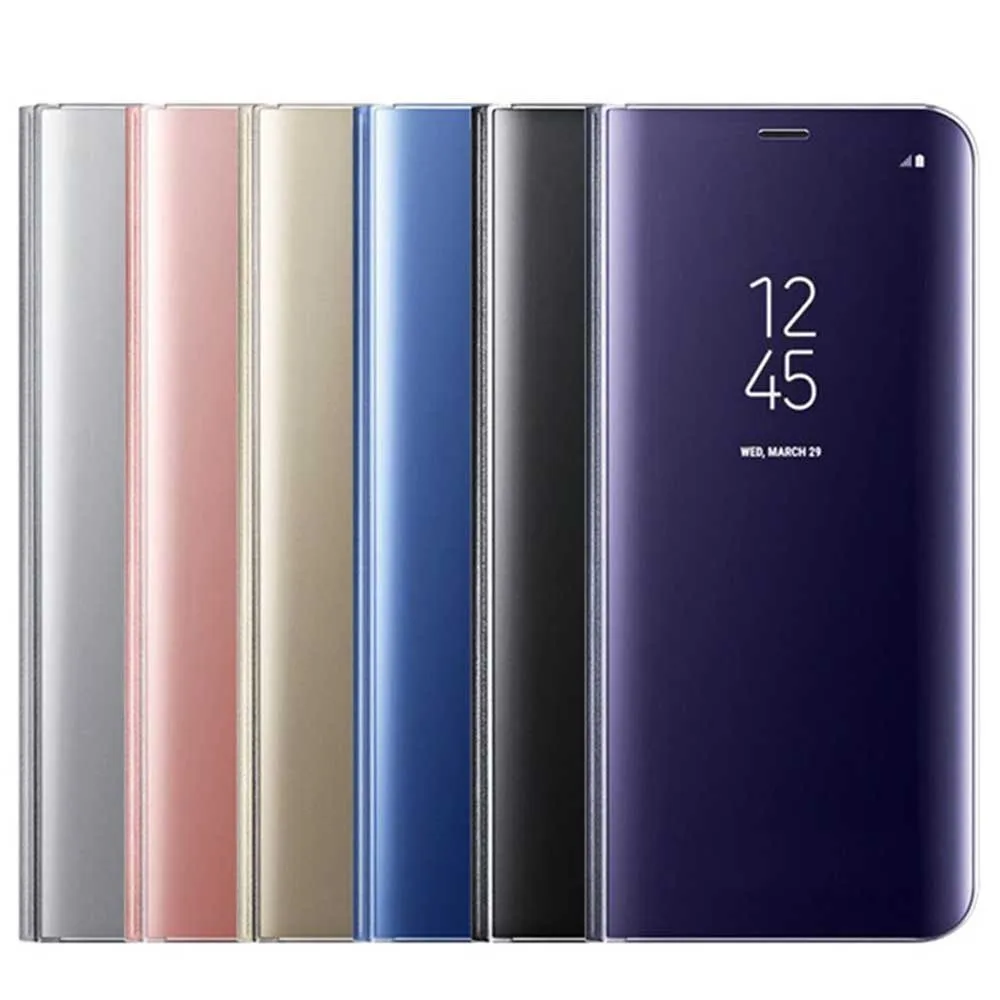 Зеркальный чехол для Samsung Galaxy S6 S7 Edge S8 Plus Note 5 8 с умным чипом|Чехлы-книжки| |