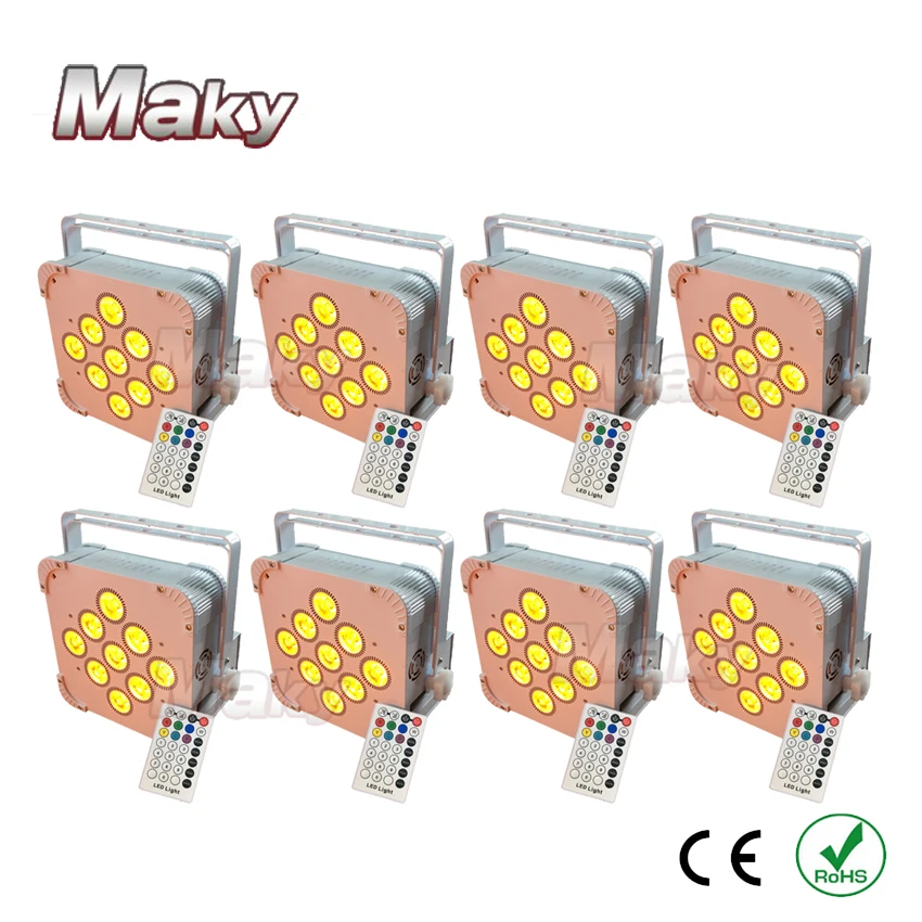 12XLOT + кейс для полета RGBWA UV беспроводной DMX ИК контроль батареи par light/светодиодный