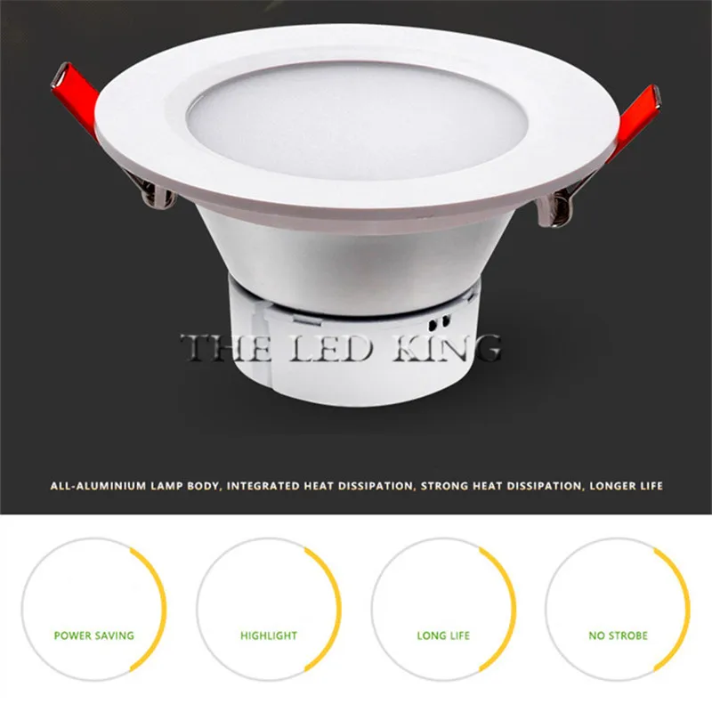 1pcs notDimmable Ultra thin 3W/4W/ 6W / 9W 12W /15W/ 25W LED Ceiling Recessed Grid Downlight Slim Round/Square Panel Light | Лампы и