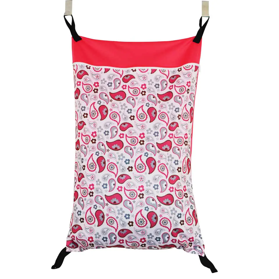 

Extra Large Hanging Wet/Dry Pail Bag with two hook for Cloth Diaper,Inserts,Nappy,Laundry With Two Zippers Waterproof Diaper Bag