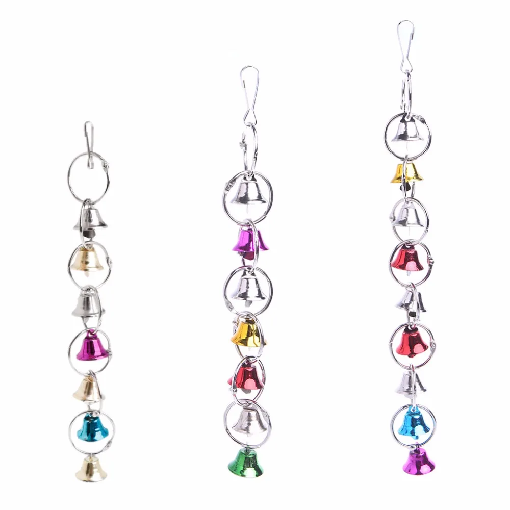 

Pet Bird Parrot Bell Toys Chew Ring Hanging Swing Cage Cockatiel Parakeet Toy Bird Supplies 3 Sizes C42