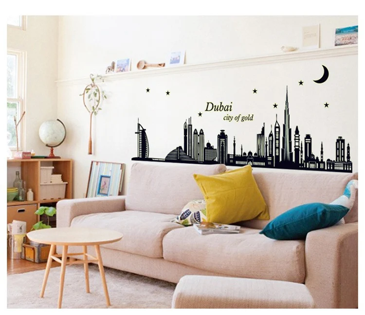 Горячая Распродажа светящийся в темноте флуоресцентный Дубай Город Золотой ночи