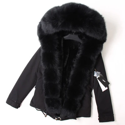 OFTBUY, зимняя куртка для женщин, пальто из натурального меха лисы, воротник из искусственного меха, армейская зеленая парка, новая модная Рождественская одежда