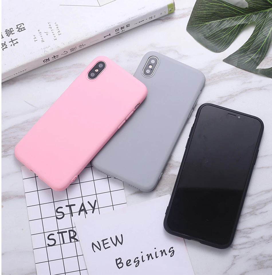 Однотонный силиконовый чехол для телефона iphone XR X XS Max 6 6S 7 8 Pluss