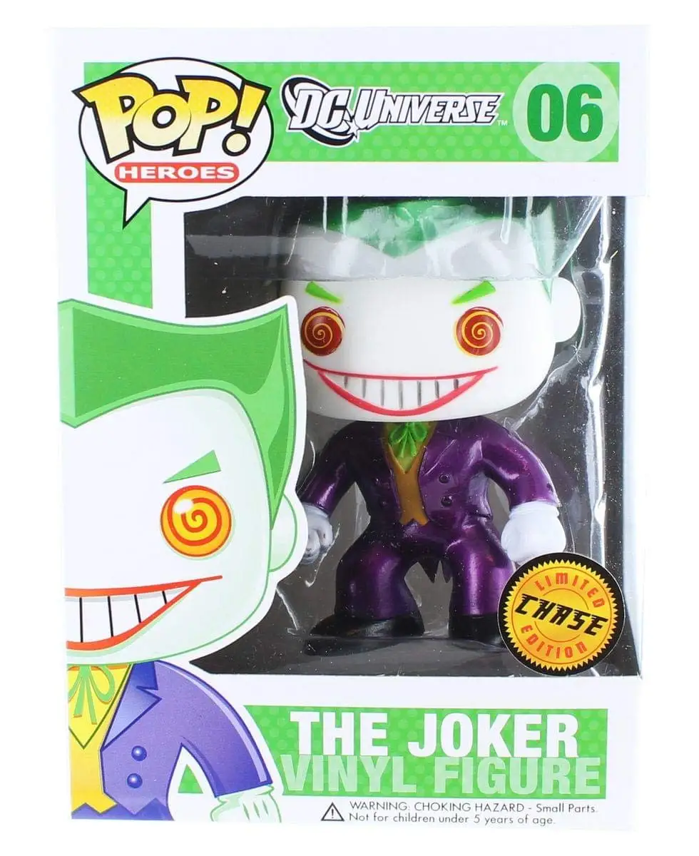 Металлический погоня официальный Funko pop Heroes: Джокер Виниловая фигурка Коллекционная модель игрушки с оригинальной коробкой
