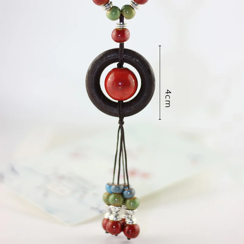 12 шт./лот длинное ожерелье плетеная веревочная цепочка чокер керамические