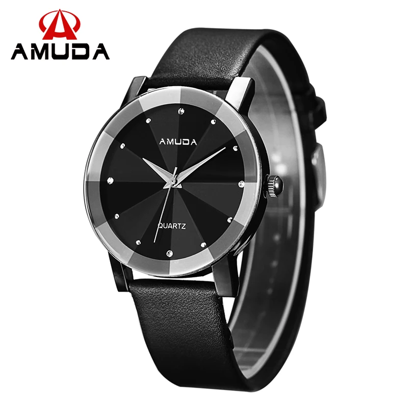 Amuda Топ Роскошные Алмаз бренд кожаный ремешок Повседневное кварцевые спортивные