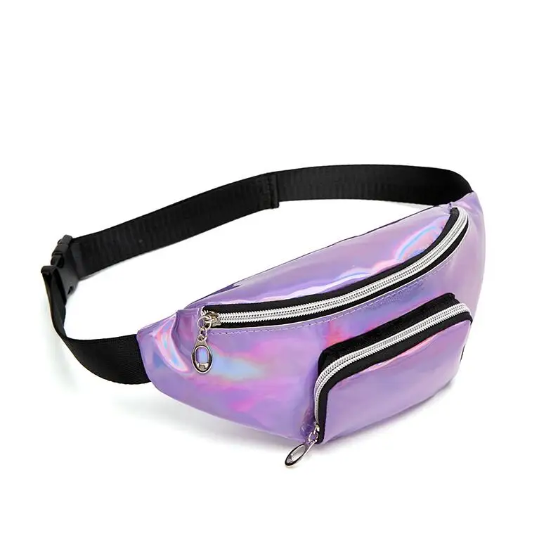 Purple Yogodlns Мода поясная Женская поясная сумка нейтральные уличные спортивные лазерные пляжные сумки-мессенджеры дорожные нагрудные сумки bananos mujer - Цвет: Purple
