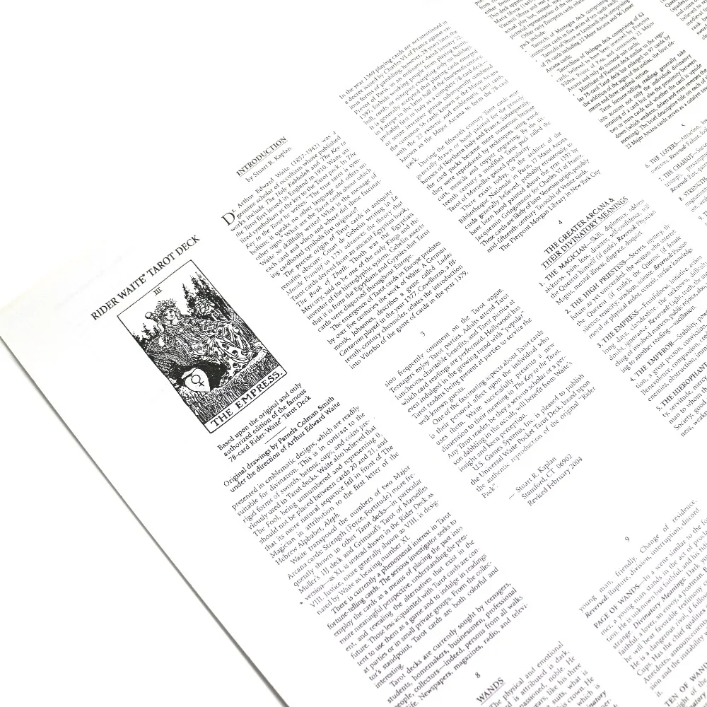 Регулярные инструкции Таро руководство книга английский для ТАРО карты