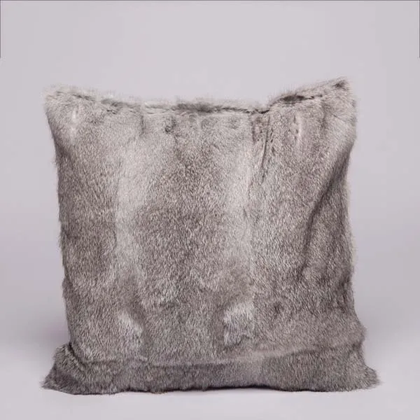 natural grey MS. Softex натуральный кролик меховая наволочка ручная работа Кролик меховая наволочка натуральная меховая подушка Обложка для дома - Цвет: natural grey
