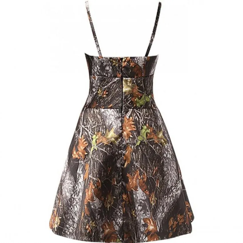 Короткие камуфляжные Свадебные платья а силуэта без рукавов на молнии с