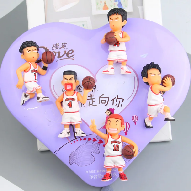 Милый креативный ПВХ мультфильм серии аниме персонажи Slam Dunk 3D магниты на холодильник игрушки Фигурки магниты на холодильник детский подарок