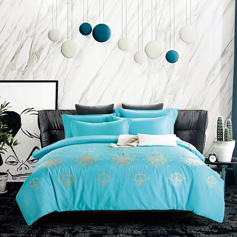 Комплект постельного белья с китайской вышивкой 4 предмета 100% Египетский хлопок |