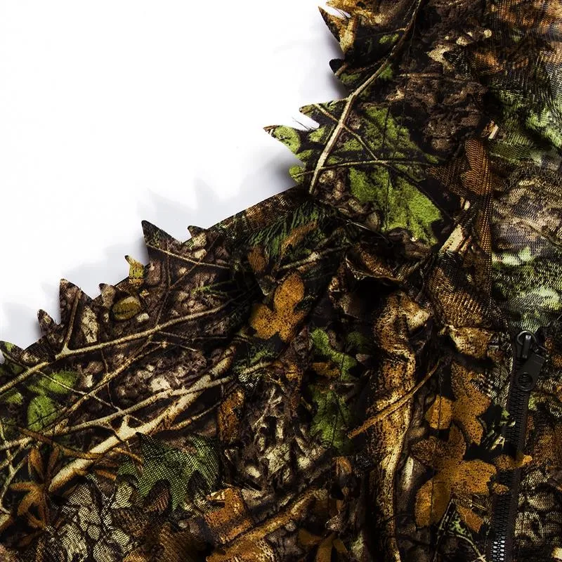 3D листья камуфляж охота Ghillie костюм Взрослый износостойкий стрельба Костюм дышащий тактический военный снайперский комплект одежды