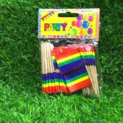 500 шт. Радужный мини флаг Toothpick 50 шт./пакет ЛГБТ для лесбиянок и геев цветной Флаг