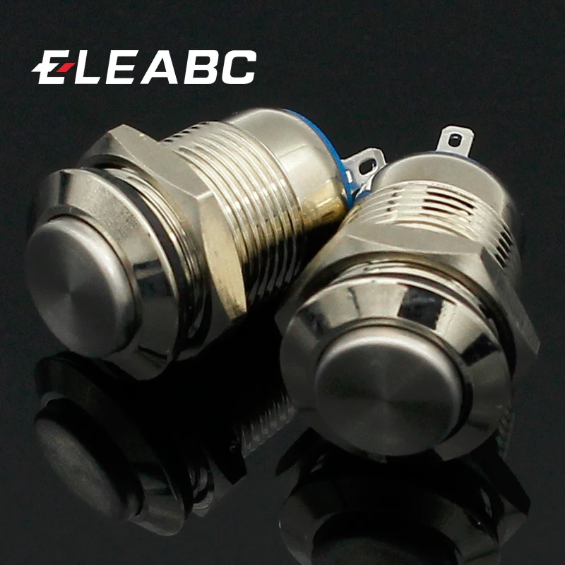 1 шт. 12 мм водонепроницаемый мгновенный круглый металлический кнопочный