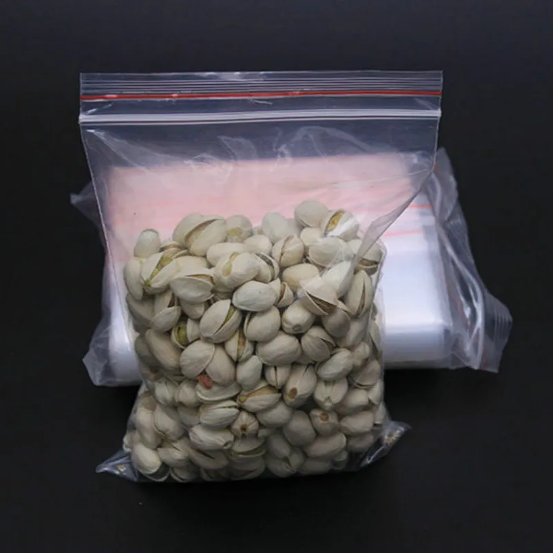 Пластиковый прозрачный пакет с замком-молнией 100 шт. пакеты для упаковки еды