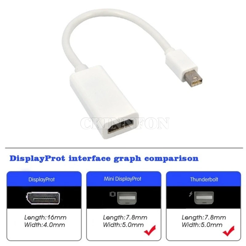 

100Pcs Thunderbolt Mini DisplayPort Display Port DP to HDMI-compatible Adapter Cable For Apple Mac Macbook Pro Air