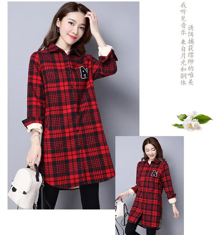 Женские осенние зимние теплые клетчатые блузки Топы Blusa Camisa Femininas хлопковая с длинным рукавом Толстая бархатная фланелевая рубашка в клетку рубашки