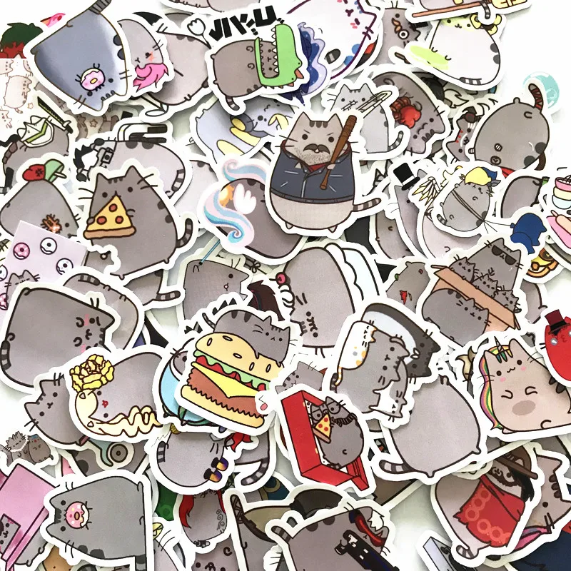 100 шт./компл. Kawaii японского аниме Fat Cat Totoro наклейки для планшета телефона чехол