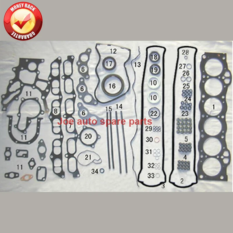 Полный комплект прокладок двигателя 1GGE GX71 для TOYOTA CS71 GA61 GAS120 04111 70050 70051 S32398 015259301