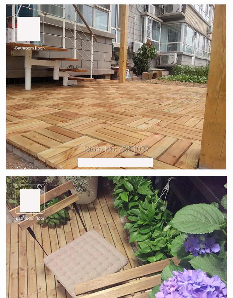 

Outdoor anticorrosive wood flooring garden outdoor balcony floor waterproof non slip floor solid wood splicing floor tile