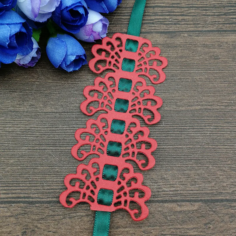 Металлические трафареты с кружевными цветами и краями для изготовления карт