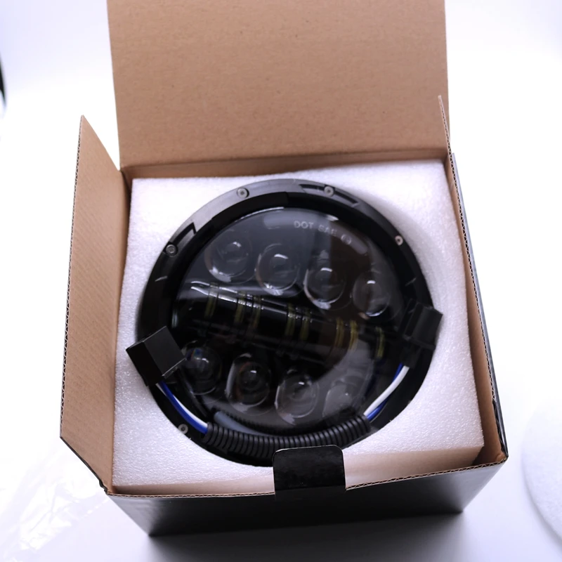 

TNOOG 7 Inch Round 80W LED Headlights High Low Beam With Halo Angle Eye And Amber Turn Signal For Jeep Wrangler Jk Headlamp