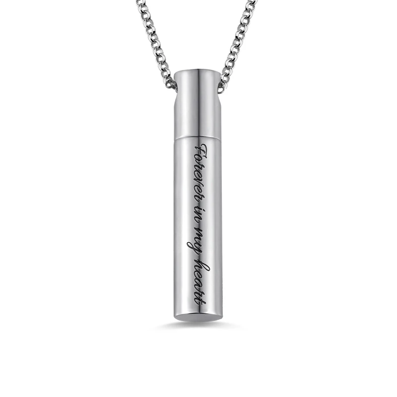 

AILIN Custom Engraved Cylindrical Urn Necklace Memorial Necklace For Ashes