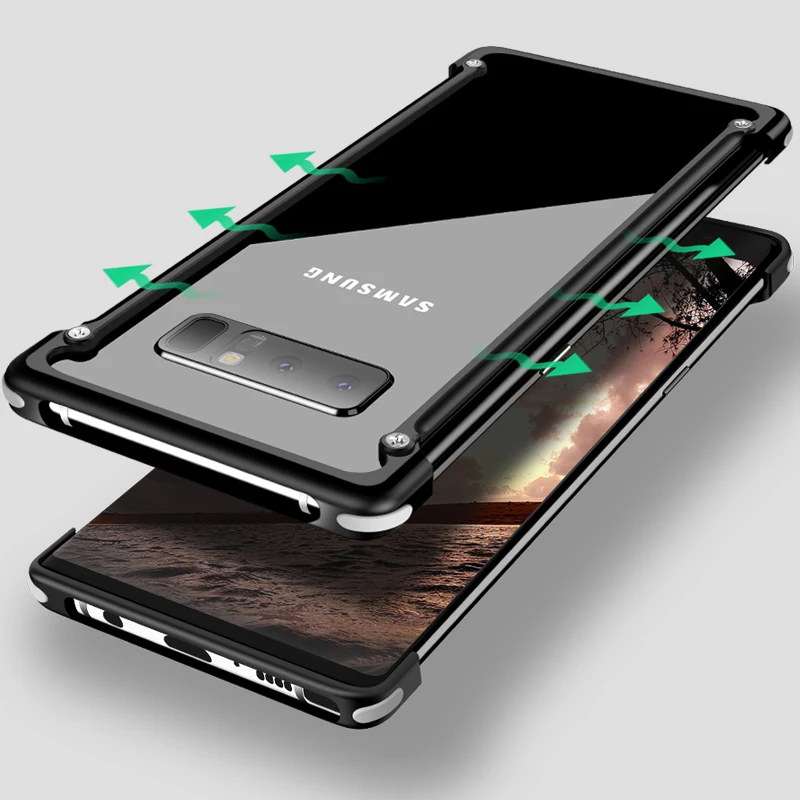 Роскошный металлический защитный чехол Airbag для samsung Galaxy Note 8 индивидуальная