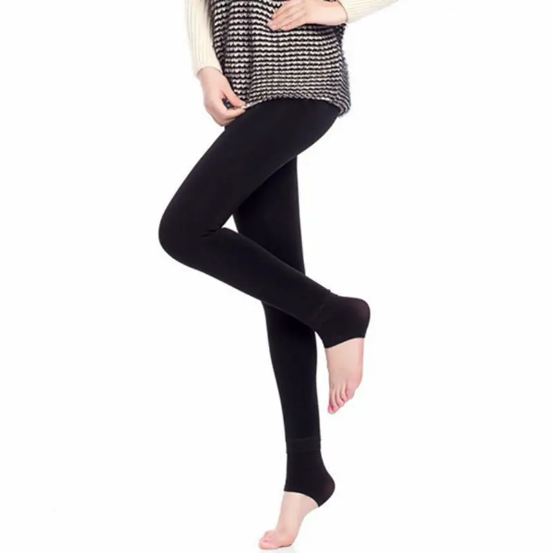 Модная распродажа Для женщин Леггинсы для однотонные толстые велюр с длинным