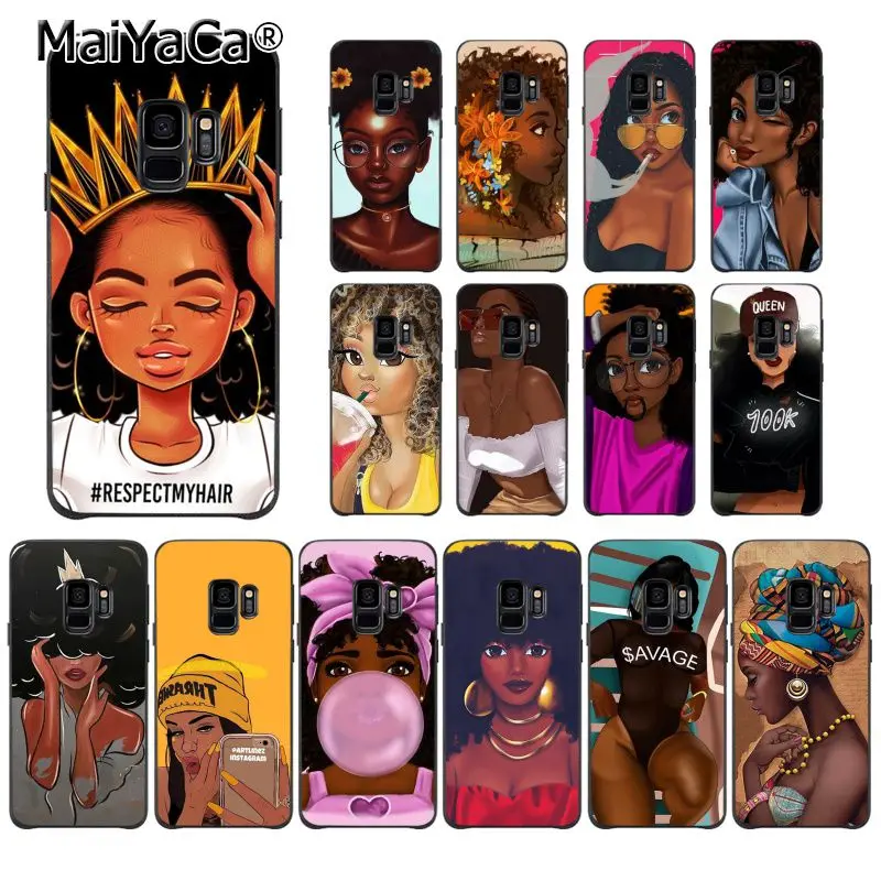 Чехол для телефона MaiYaCa 2bunz Melanin Poppin Aba Black Girl в африканском стиле Samsung Galaxy S9 S10 S10E S6 S7