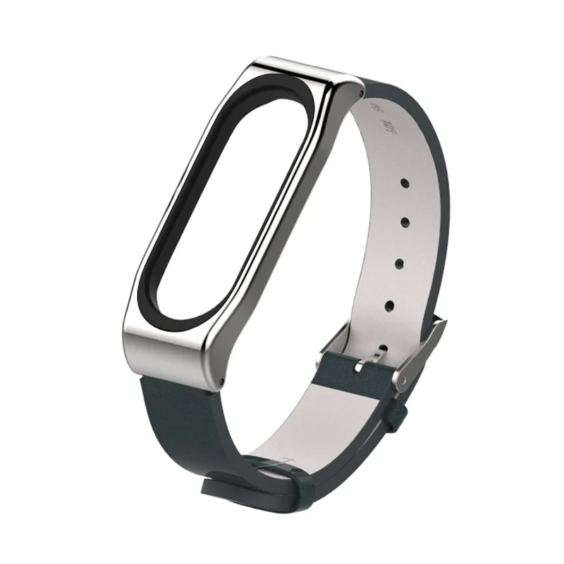 Для Xiaomi Mi Band 4 ремешки band 3 ремешок из искусственной кожи с металлической рамкой