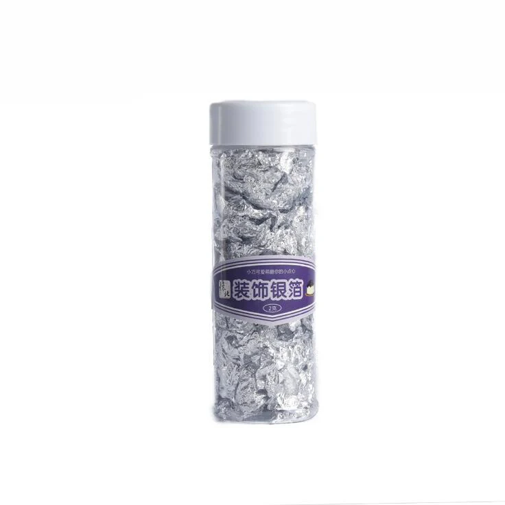 Silver foil 2 г маленькие кусочки настоящие Съедобные золотые листовая серебряная фольга хлопья Глод фольга для съедобной маски декоративные блюда для тортов украшения GYH - Цвет: Silver foil