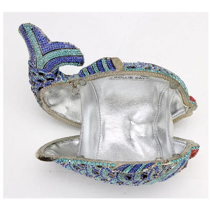 

XIYUAN BRAND women hot Colorful goldfish diamond evening bag Clutch Handbags Bridal Wedding Chain Bag bolsas mujer for girl