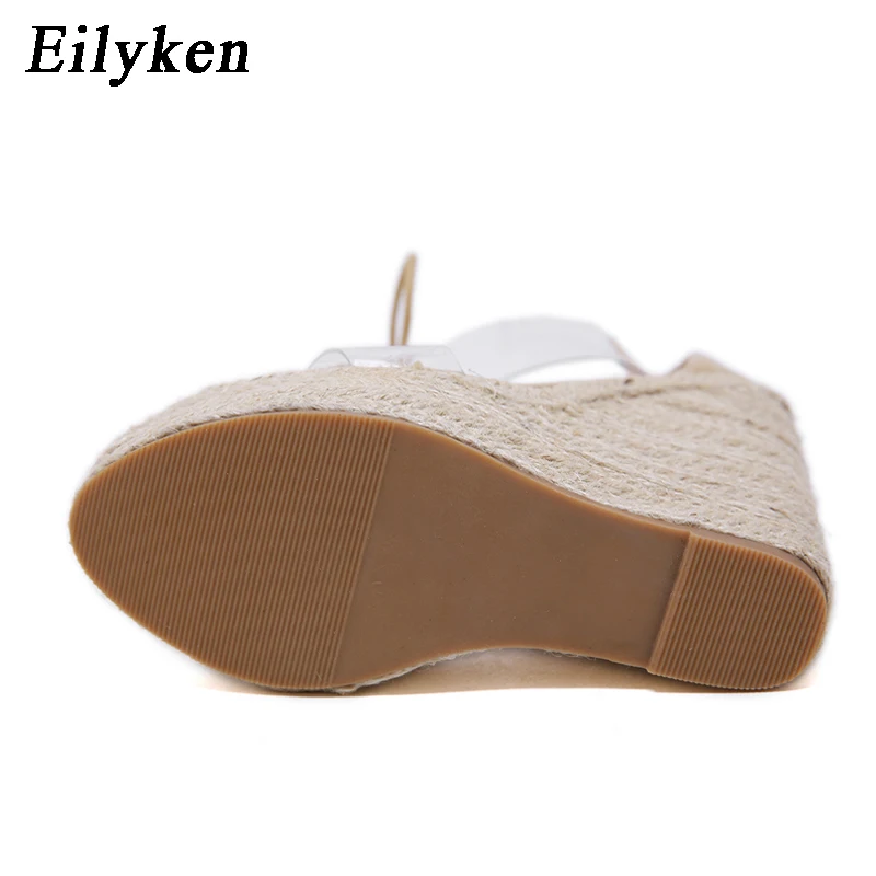Eilyken модный, из ПВХ, прозрачный Босоножки Туфли с ремешком и пряжкой на платформе для отдыха; модная обувь женские сандалии на танкетке Туфли на высоком каблуке; обувь на каблуке 15 см;