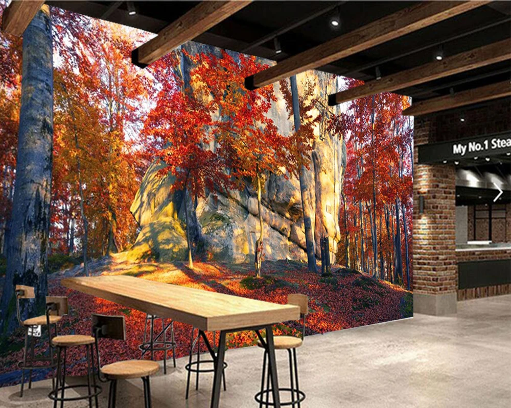 Обои 3d с изображением леса и деревьев в багажнике обои для гостиной дивана