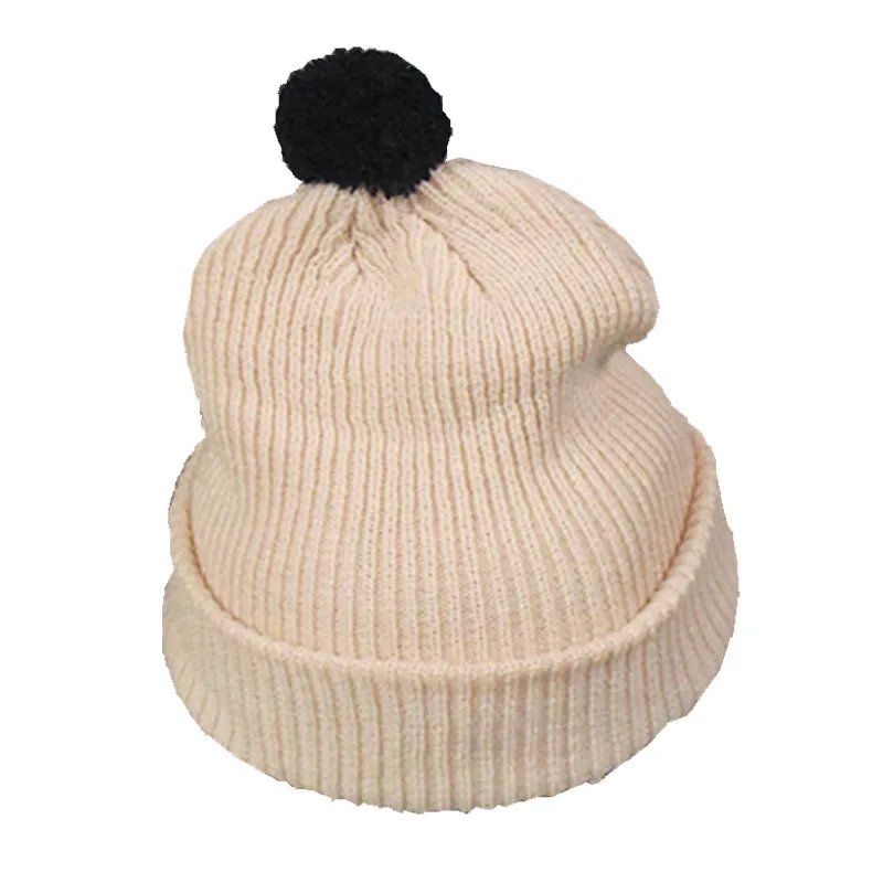 Новая детская шапка вязаные милые шапки в стиле Джокера ярких цветов с шариками