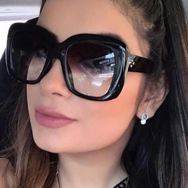 

Fashion Big Square Women Sunglasses Sexy Ladies Vintage Over sized Frame Sun Glasses Female Classic Retro Trendy Eyeglasses