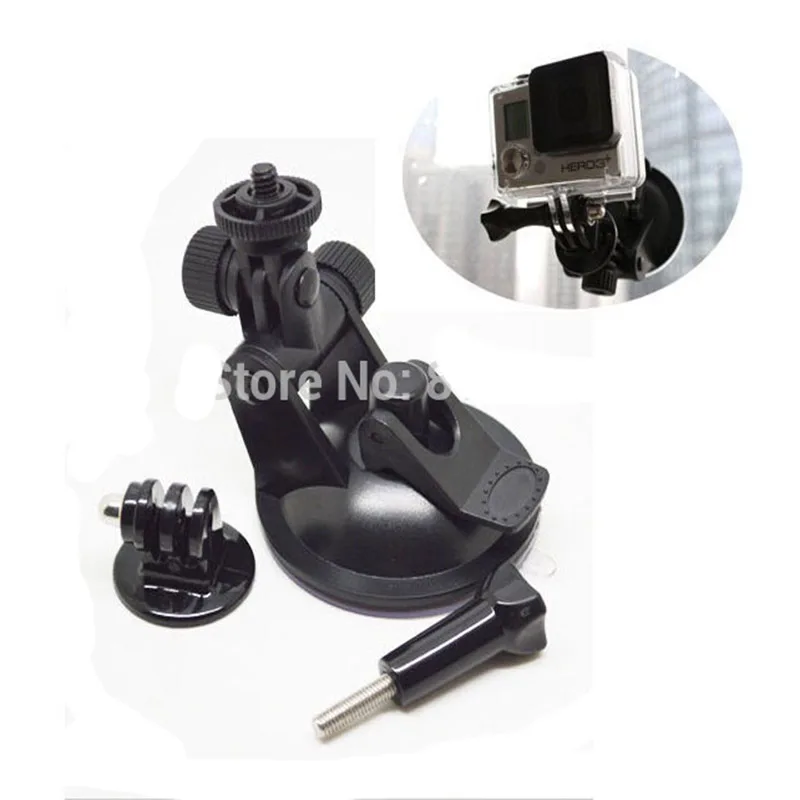 

Бесплатная доставка, новое мини-крепление на присоске на лобовое стекло автомобиля + адаптер для штатива для GoPro Hero 3 + 3 2 1