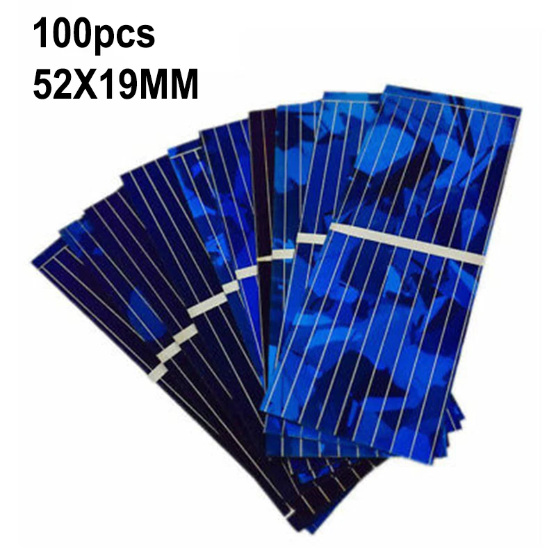 100 шт./компл. Панели солнечные ячейки 0 5 V 320mA 52 мм X 19 Цвет с украшением в виде