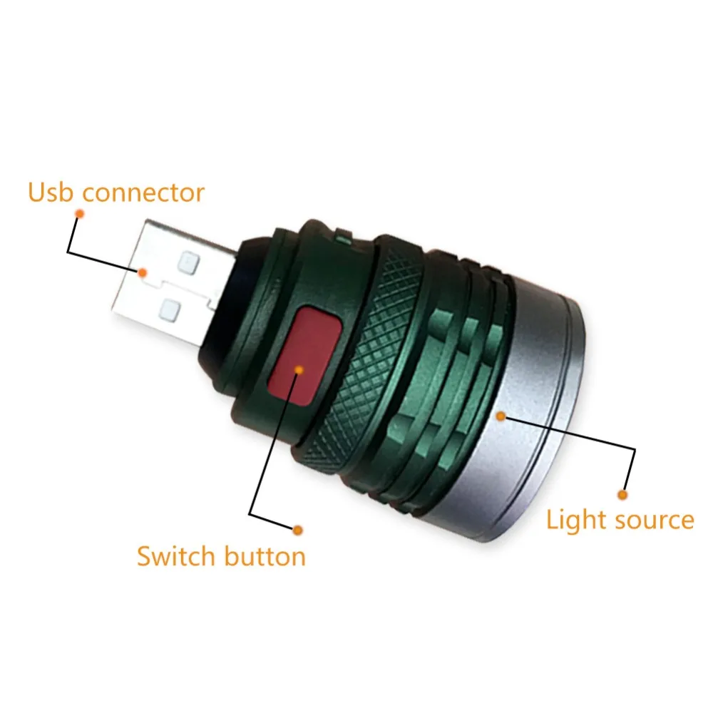 Ультраяркий портативный USB фонарик мини с зумом 3 режима светильник онарик