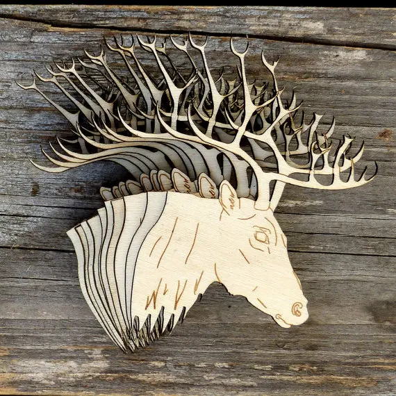 Wooden Deer Stag Head Craft Shapes Plywood Woodland Standing Animal
