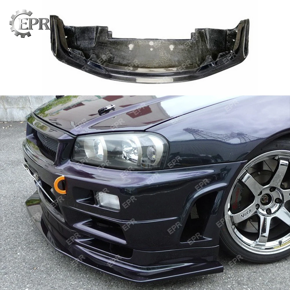 Для Nissan Skyline R34 GTR углеродное волокно авто выбор передняя часть губ комплект