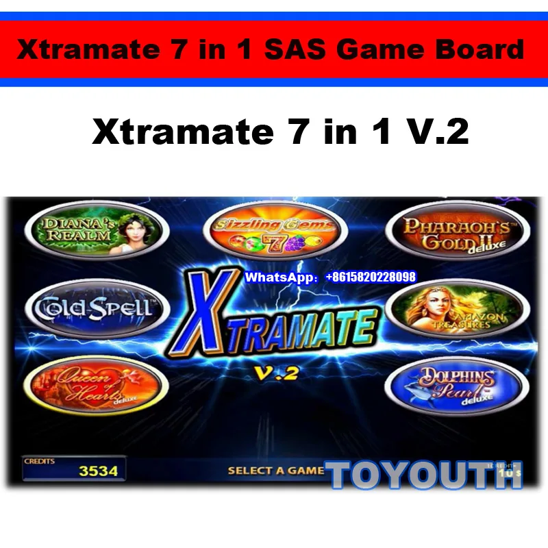 Xtramate 7 in 1 V2 SAS Game Board with JACKPOT casino board cable Casino Slot | Спорт и развлечения