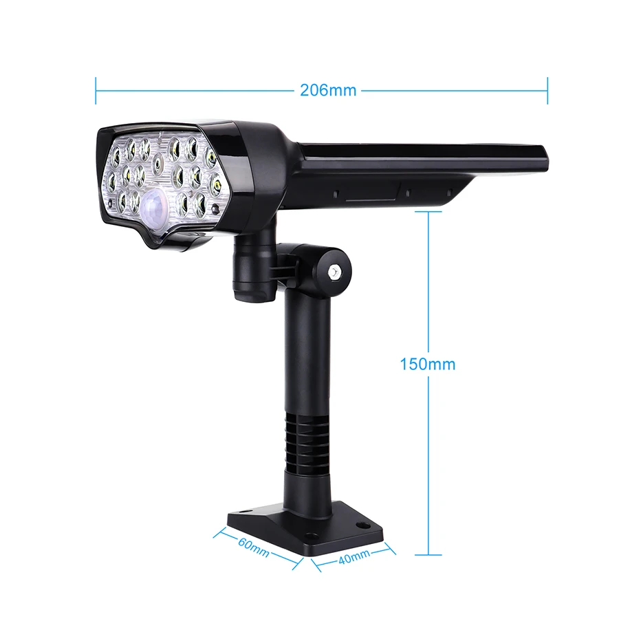 Водонепроницаемый Акула светодиодный солнечный свет 16 светодиодов PIR датчик