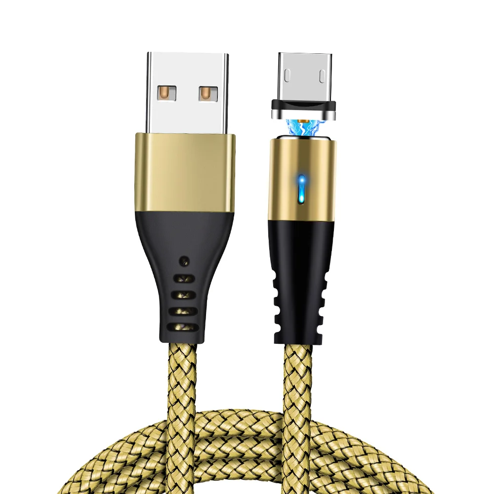 Gold For Micro USB Олаф Круглый Магнитный кабель для iphone Xs max 7 8 plus Быстрая зарядка type C Micro Usb шнур для samsung S9 S10 кабели для мобильных телефонов - Цвет: Gold For Micro USB