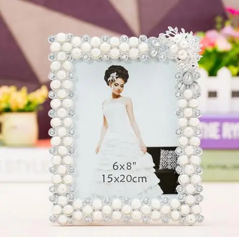 silvery SUFEILE фоторамка ремесла 6x8 дюймов слоновая кость белая акриловая Семья/рамка свадебной фотографии HD стеклянная декоративная фоторамка D30 - Цвет: silvery