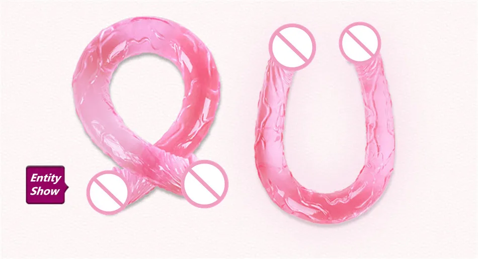 Baile Sex Products 44cm Flexible Double Dildo Long Dong &amp Penis Lesbian Dual Penetration Dildos ST469 | Красота и здоровье